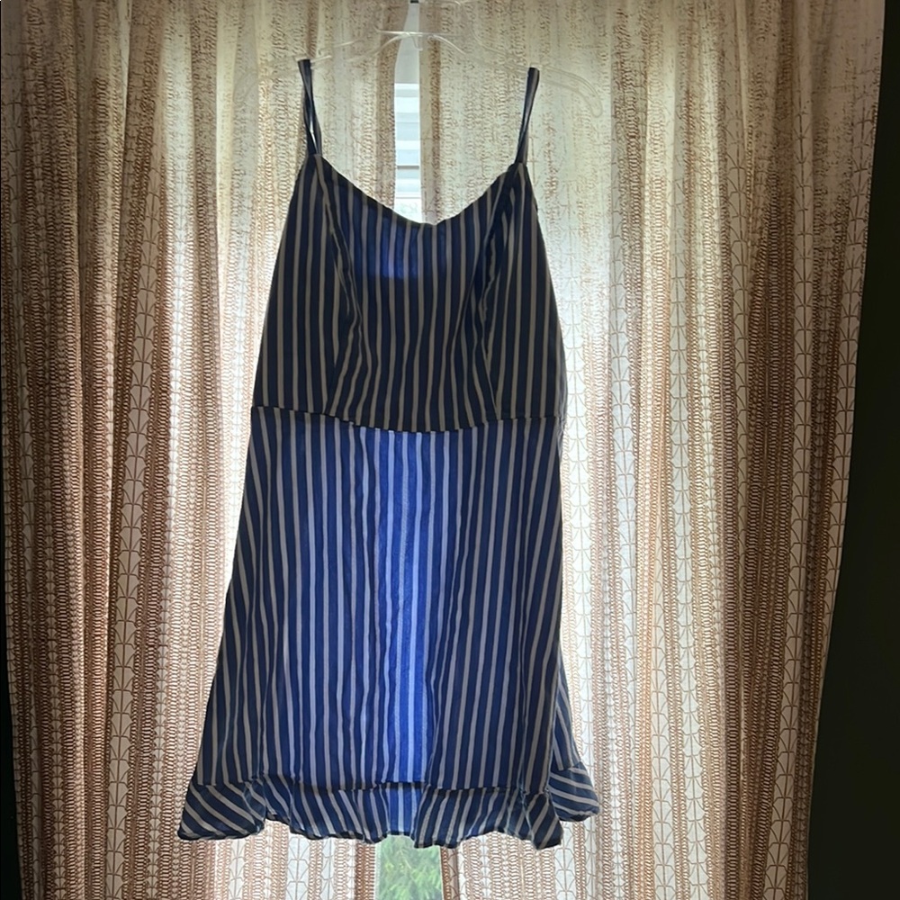 Old Navy Blue and White Textured Top